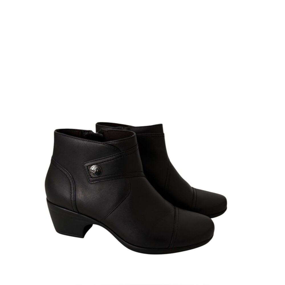 Clarks Black Emily Calle Leather Ankle Booties